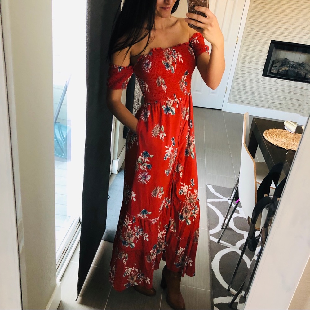 Off shoulder Summer dress with pockets